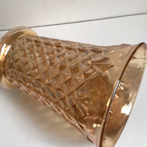 Vintage Marigold carnival iridescent trumpet vase - Picture 8 of 11